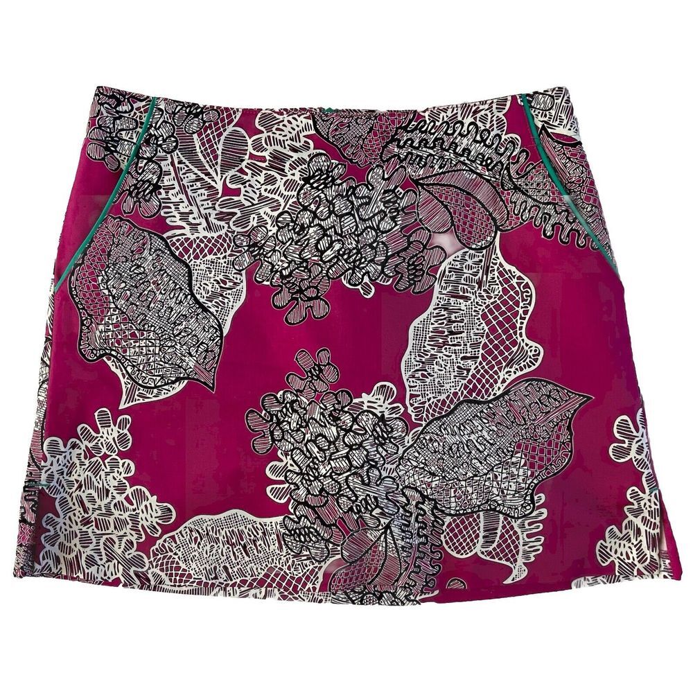 Lady Hagen Women's Sz 6 Golf Tennis Skirt Skort Abstract Multicolor Floral LN